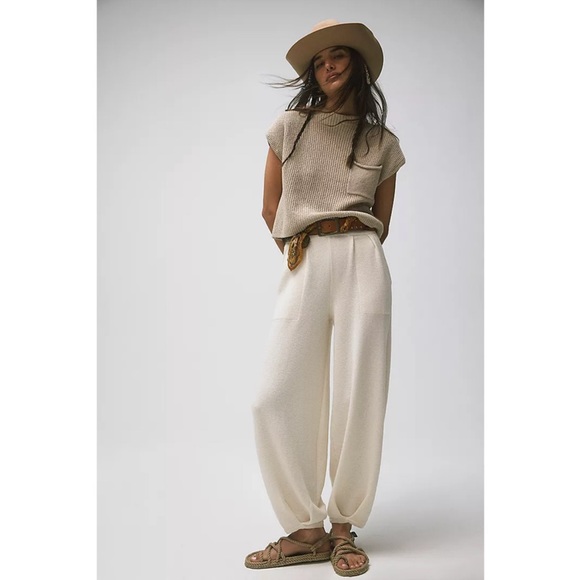 Free People Beach freya Knit Pants Balloon Tapered Wide Leg Pant Womens XS - Picture 2 of 9